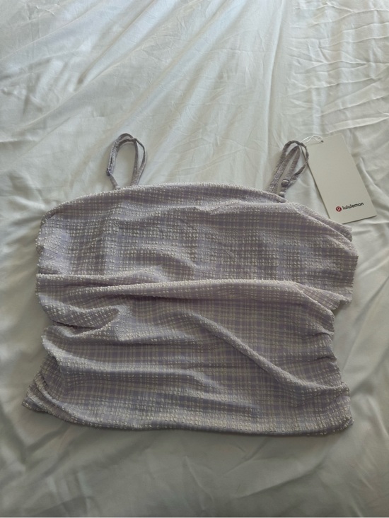 lululemon athletica Tops - lululemon Seersucker Check Strappy TankBlister Check Butter Cream Lavender Frost